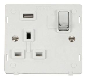 Click Scolmore - Click Definity 1G Skt Usb 2.1A Sin (SIN571UPWCH)