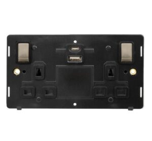 Click Scolmore - Click Definity 2G 13A Switch Skt 4.2A A&C Usb Insert Bkbs (SIN586BKBS)