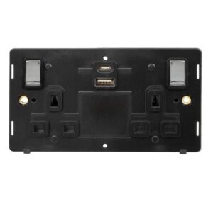 Click Scolmore - Click Definity 2G 13A Switch Skt 4.2A A&C Usb Insert Bkch (SIN586BKCH)