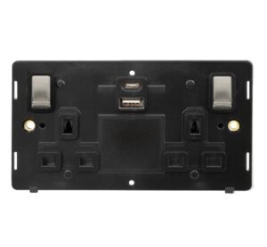 Click Scolmore - Click Definity 2G 13A Switch Skt 4.2A A&C Usb Insert Bkss (SIN586BKSS)