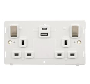 Click Scolmore - Click Definity 2G 13A Switch Skt 4.2A A&C Usb Insert Pwbs (SIN586PWBS)