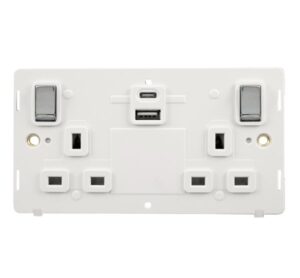 Click Scolmore - Click Definity 2G 13A Switch Skt 4.2A A&C Usb Insert Pwch (SIN586PWCH)