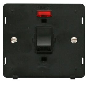 Click Scolmore - Click Definity 20A 1 Gang Dp Switch With Neon Insert Black (SIN623BK)