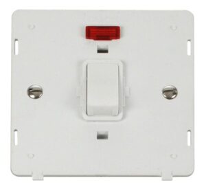 Click Scolmore - Click Definity 20A 1 Gang Dp Switch With Neon Insert White (SIN623PW)