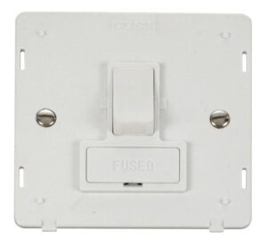 Click Scolmore - Click Definity 13A Fused Switched Connection Unit Insert White (SIN651PW)