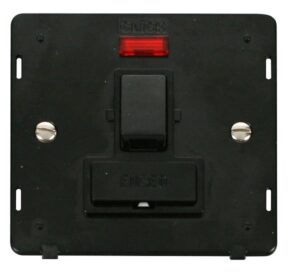 Click Scolmore - Click Definity 13A Fused Switched Connection Unit With Neon Insert Black (SIN652BK)
