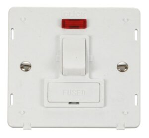 Click Scolmore - Click Definity 13A Fused Switched Connection Unit With Neon Insert White (SIN652PW)