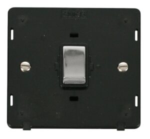 Click Scolmore - Click Definity Ingot 20A 1 Gang Dp Switch Insert Black / Chrome (SIN722BKCH)