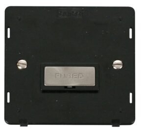 Click Scolmore - Click Definity Ingot 13A Fused Connection Unit Insert Black / Brushed Stainless (SIN750BKBS)
