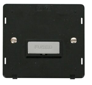 Click Scolmore - Click Definity Ingot 13A Fused Connection Unit Insert Black / Chrome (SIN750BKCH)