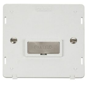 Click Scolmore - Click Definity Ingot 13A Fused Connection Unit Insert White / Brushed Stainless (SIN750PWBS)