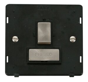 Click Scolmore - Click Definity Ingot 13A Fused Switched Connection Unit Insert Black / Br. Stainless (SIN751BKBS)