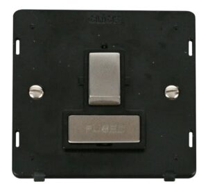 Click Scolmore - Click Definity Ingot 13A Fused Switched Connection Unit Insert Black / Stainless Steel (SIN751BKSS)