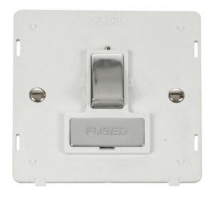 Click Scolmore - Click Definity Ingot 13A Fused Switched Connection Unit Insert White / Chrome (SIN751PWCH)