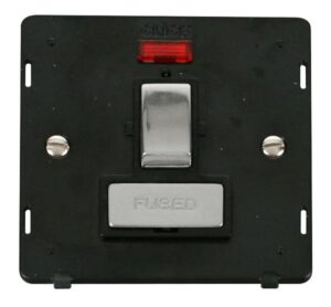 Click Scolmore - Click Definity Ingot 13A Fused Sw. Conn. Unit Insert & Neon Black / Chrome (SIN752BKCH)