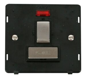 Click Scolmore - Click Definity Ingot 13A Fused Sw. Conn. Unit Insert & Neon Black / Stainless Steel (SIN752BKSS)