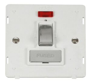 Click Scolmore - Click Definity Ingot 13A Fused Sw. Conn. Unit Insert & Neon White / Chrome (SIN752PWCH)