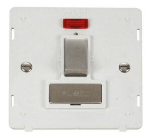 Click Scolmore - Click Definity Ingot 13A Fused Sw. Conn. Unit Insert & Neon White / Stainless Steel (SIN752PWSS)