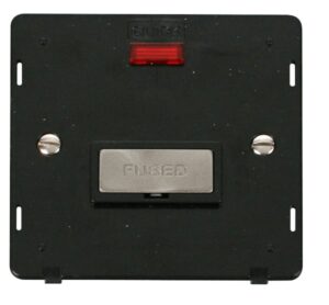 Click Scolmore - Click Definity Ingot 13A Fused Conn. Unit Insert & Neon Black / Brushed Stainless (SIN753BKBS)
