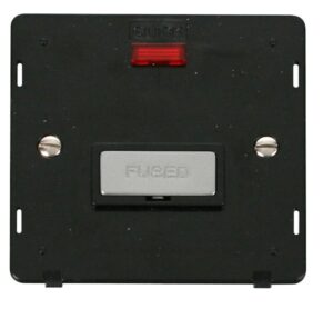 Click Scolmore - Click Definity Ingot 13A Fused Conn. Unit Insert & Neon Black / Chrome (SIN753BKCH)