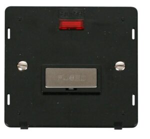 Click Scolmore - Click Definity Ingot 13A Fused Conn. Unit Insert & Neon Black / Stainless Steel (SIN753BKSS)