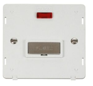 Click Scolmore - Click Definity Ingot 13A Fused Conn. Unit Insert & Neon White / Stainless Steel (SIN753PWSS)
