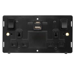 Click Scolmore - Click Definity 2G 13A Switch Skt 4.2A A&C Usb Insert Bk (SIN786BK)