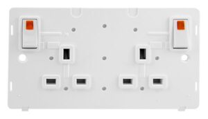Click Scolmore - Click Definity 2G 13A Dp Switch Socket Insert W/Neon Pw (SIN840PW)