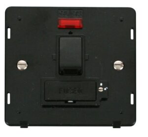 Click Scolmore - Click Definity 13A Fused Switched Connection Unit With Neon (Lockable) Insert Black (SIN852BK)