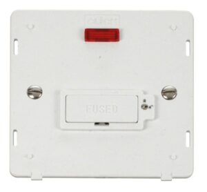 Click Scolmore - Click Definity 13A Fused Connection Unit With Neon (Lockable) Insert White (SIN853PW)