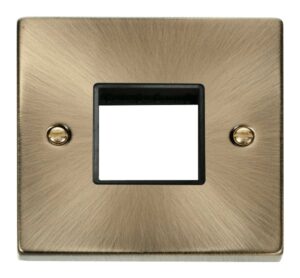 Click Scolmore - Click Deco 1 Gang Plate Twin Aperture Black (VPAB402BK)