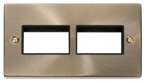 Click Scolmore - Click Deco 2 Gang Plate (3 X 3) Aperture Black (VPAB406BK)