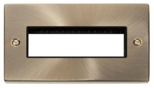 Click Scolmore - Click Deco 2 Gang Plate 6 In-Line Aperture Black (VPAB426BK)
