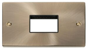 Click Scolmore - Click Deco Double Minigrid Plate Triple Aperture Black (VPAB432BK)