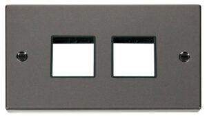 Click Scolmore - Click Deco 2 Gang Plate (2 X 2) Aperture Black (VPBN404BK)