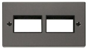 Click Scolmore - Click Deco 2 Gang Plate (3 X 3) Aperture Black (VPBN406BK)