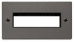 Click Scolmore - Click Deco 2 Gang Plate 6 In-Line Aperture Black (VPBN426BK)