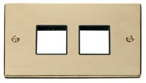 Click Scolmore - Click Deco 2 Gang Plate (2 X 2) Aperture Black (VPBR404BK)