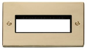Click Scolmore - Click Deco 2 Gang Plate 6 In-Line Aperture Black (VPBR426BK)