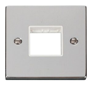 Click Scolmore - Click Deco 1 Gang Plate Twin Aperture White (VPCH402WH)