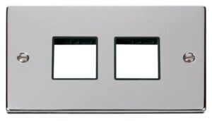 Click Scolmore - Click Deco 2 Gang Plate (2 X 2) Aperture Black (VPCH404BK)