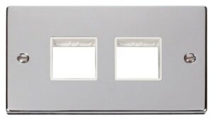 Click Scolmore - Click Deco 2 Gang Plate (2 X 2) Aperture White (VPCH404WH)