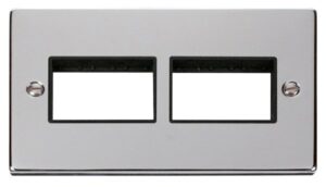 Click Scolmore - Click Deco 2 Gang Plate (3 X 3) Aperture Black (VPCH406BK)