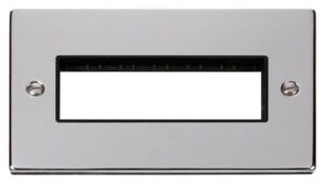 Click Scolmore - Click Deco 2 Gang Plate 6 In-Line Aperture Black (VPCH426BK)