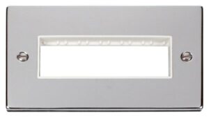 Click Scolmore - Click Deco 2 Gang Plate 6 In-Line Aperture White (VPCH426WH)