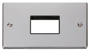 Click Scolmore - Click Deco Double Minigrid Plate Triple Aperture Black (VPCH432BK)