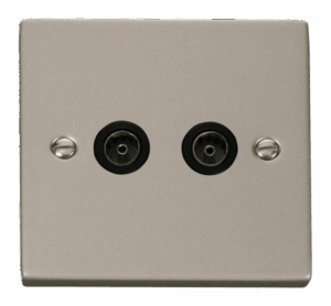 Click Scolmore - Click Deco Twin Coaxial Socket Outlet Black (VPPN066BK)