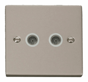 Click Scolmore - Click Deco Twin Coaxial Socket Outlet White (VPPN066WH)
