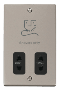 Click Scolmore - Click Deco Dual Voltage Shaver Socket Outlet 115/230V Black (VPPN100BK)