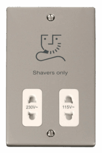 Click Scolmore - Click Deco Dual Voltage Shaver Socket Outlet 115/230V White (VPPN100WH)